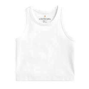 J.Crew Girls' active cropped tank top white BX030 size XL NWT
